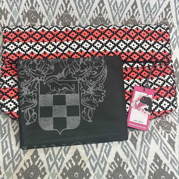 Vince Camuto Calli Clutch Diamond Weave - Fiery Coral - NWT - Picture 3 of 4
